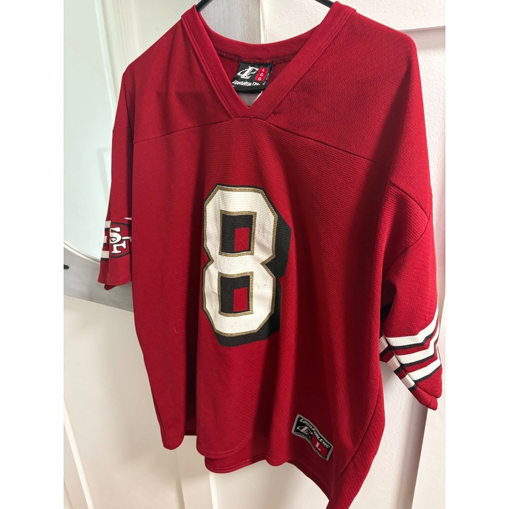 Vintage San Francisco 49ers Steve Young Logo Athletic Jersey Red Mens Large 8